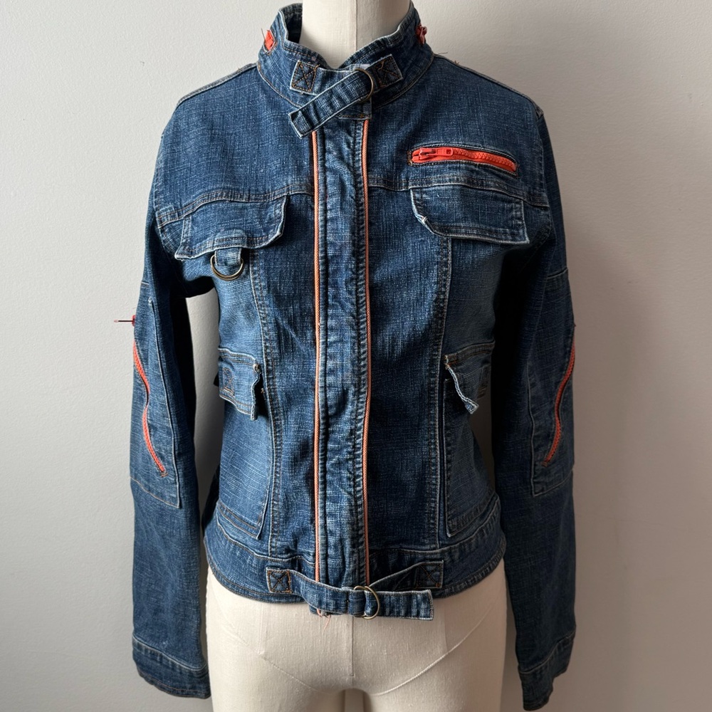 Vintage cargo style denim jacket
